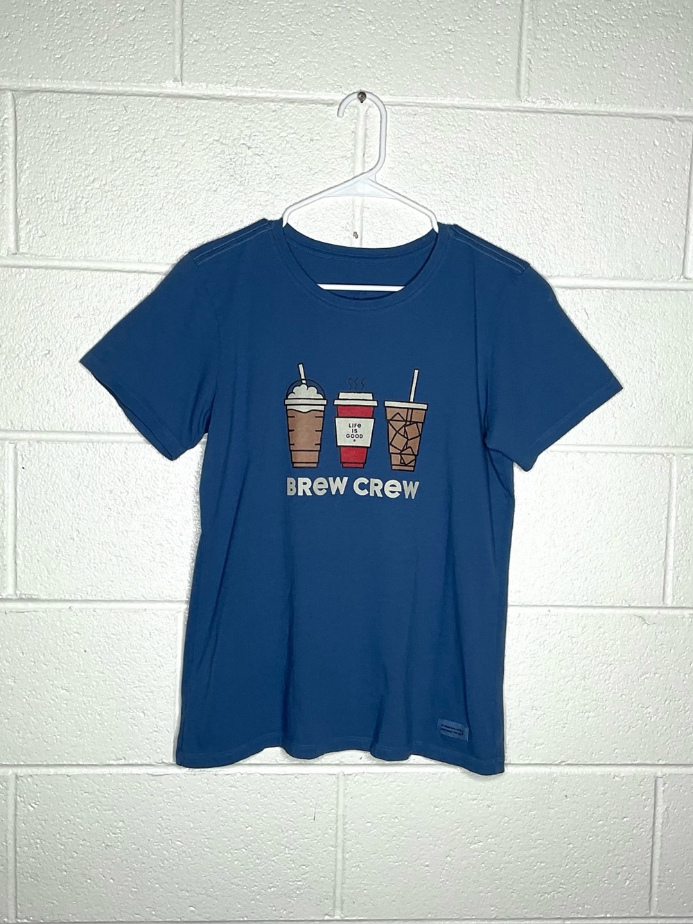 < Life is Good Brew Crew Coffee Graphic Crusher Tee Size Medium >